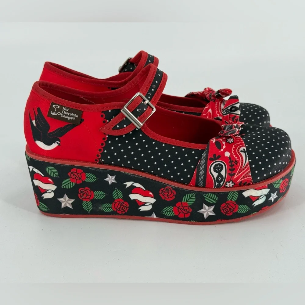 Hot Chocolate Design Chocolaticas Rockabilly‎ Platform Mary Janes 5